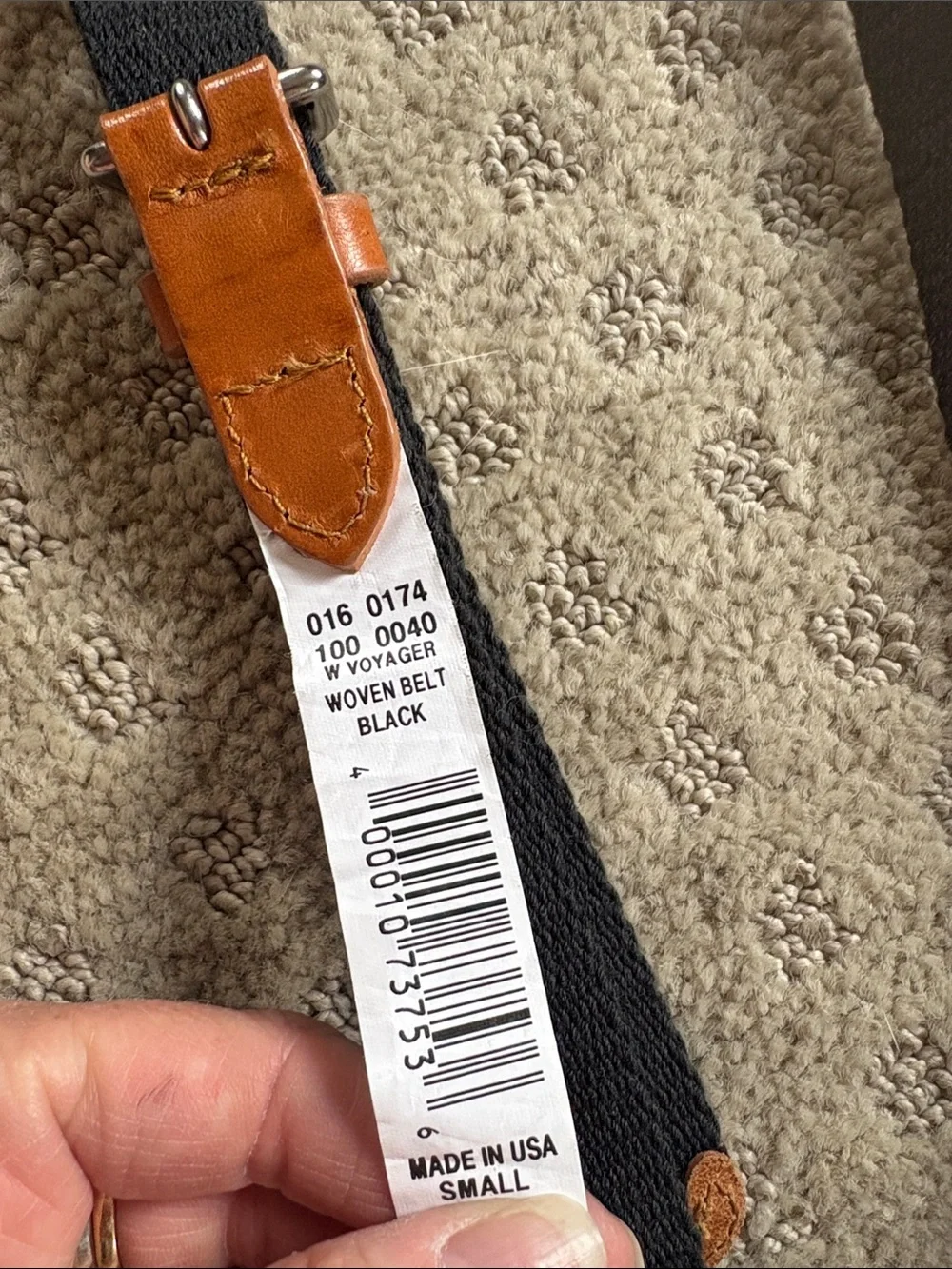 Women's Eddie Bauer Cascade Woven Belt in Navy and White